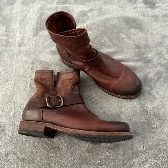 Frye Veronica Short Brown Leather Boots Bootie Women's size 8.5 - Picture 1 of 9